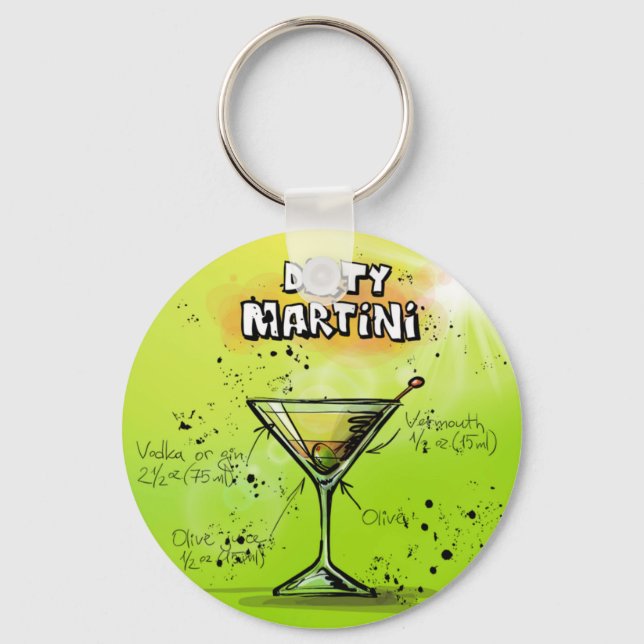 Chaveiro Receita de Martini Cocktail (Frente)