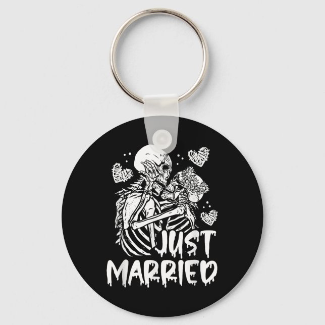 Chaveiro Recem casados Halloween Skeleton Bride E Grove Nós (Frente)