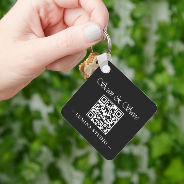 Chaveiro Recompensa de Fidelidade com QR Code Mínimo (Mão)