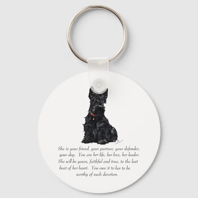 Chaveiro Recordo de Terrier Escocês - FÊMEA (Frente)