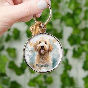 Chaveiro Recordo Minimalista Simples de Cachorro Pet Golden
