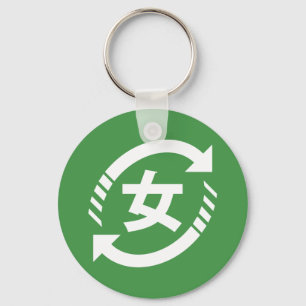 Chaveiro Recycle Japanese Girls   Kanji Nihongo Sign