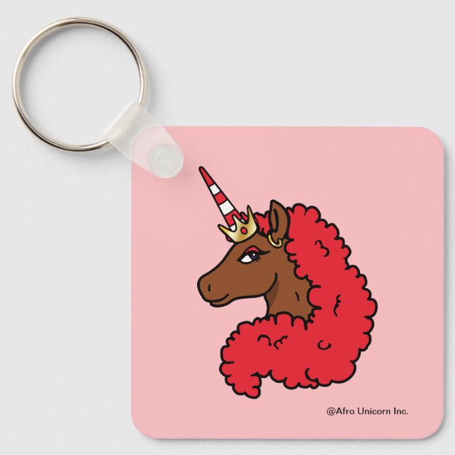 Chaveiro Red Afro Unicorn (Frente)
