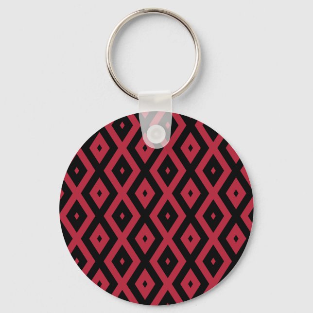 Chaveiro Red and black diamond pattern (Frente)