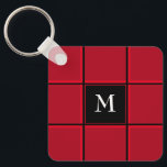 Chaveiro Red and Black Single Initial Christmas<br><div class="desc">This simple and pretty keychain is perfect for adding warmth and color to the festive holiday season.</div>