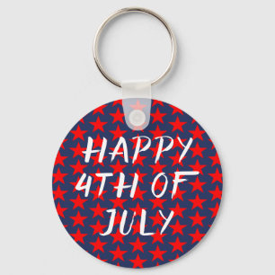 Chaveiro Red and Blue Happy 4 de julho