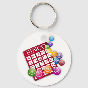 Chaveiro Red Bingo Card n Balls Keychanin dobrado