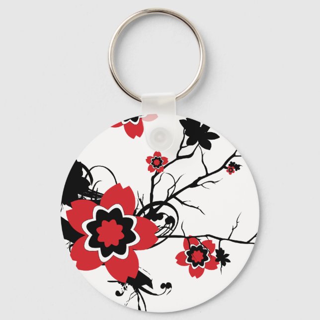 Chaveiro Red Cherry Blossom Sakura Design (Frente)