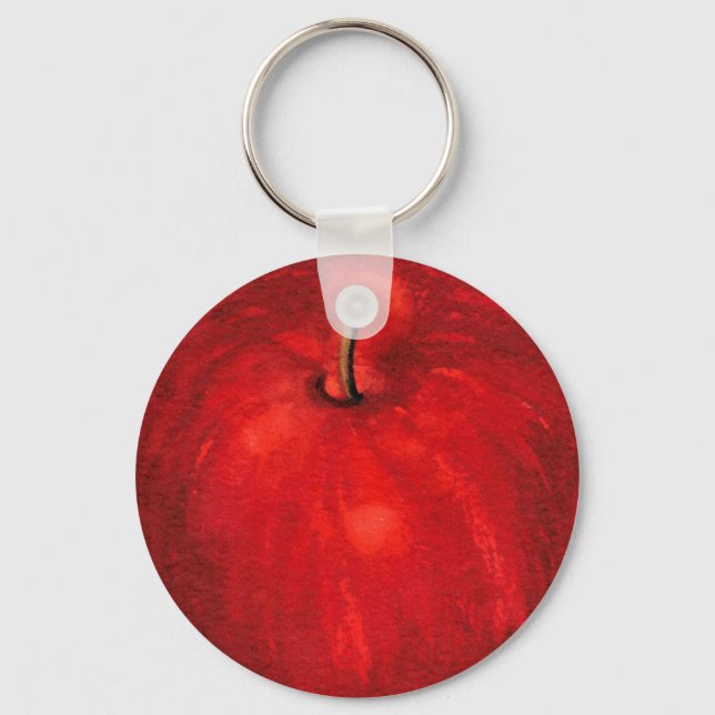 Chaveiro "Red Delicious Watercolor Apple (Frente)