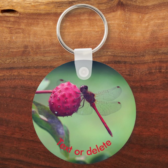 Chaveiro Red Dragonfly Nature Personalizado (Frente)