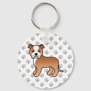 Chaveiro Red E White Staffordshire Bull Terrier Dog