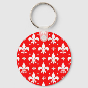 Chaveiro Red Fleur-de-lis Design
