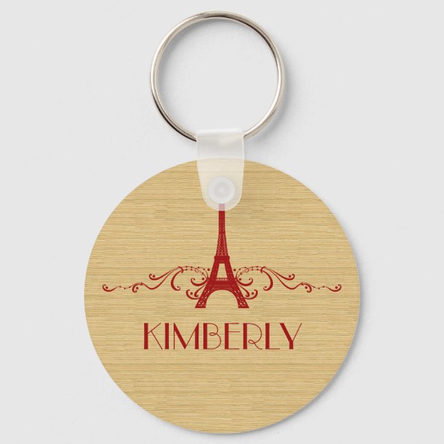 Chaveiro Red French Flourish Keychain (Frente)