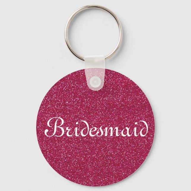Chaveiro Red Glitter Personalized Bridesmaid (Frente)