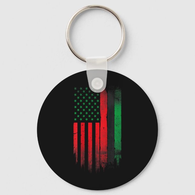 Chaveiro Red Green Black History American African Flag (Frente)