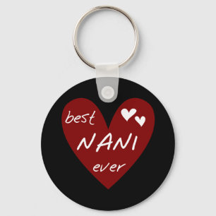 Chaveiro Red Heart Best Nani Ever T-shirts e GIfts