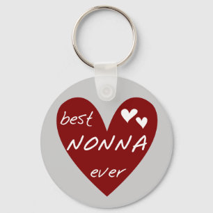Chaveiro Red Heart Best Nonna Ever T-shirts presentes
