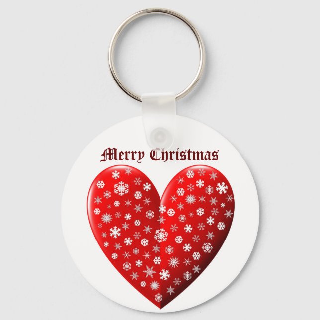 Chaveiro Red Heart Felry Christmas (Frente)
