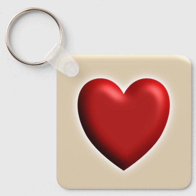 Chaveiro Red Heart Keychain – Cute 3D Love Design (Frente)