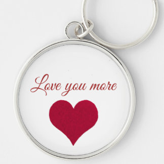 Chaveiro Red heart Love you more Button Keychain
