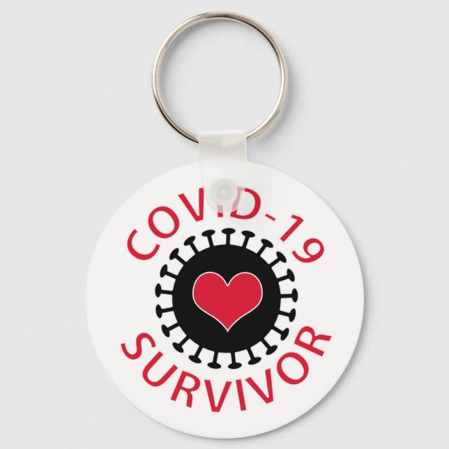 Chaveiro Red Heart Pandemic Coronavirus Covid-19 Survivor (Frente)