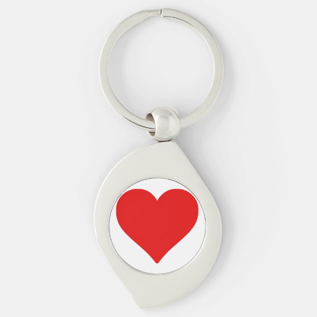 Chaveiro Red Heart Shape Love Classic Simple Minimalism (Frente)