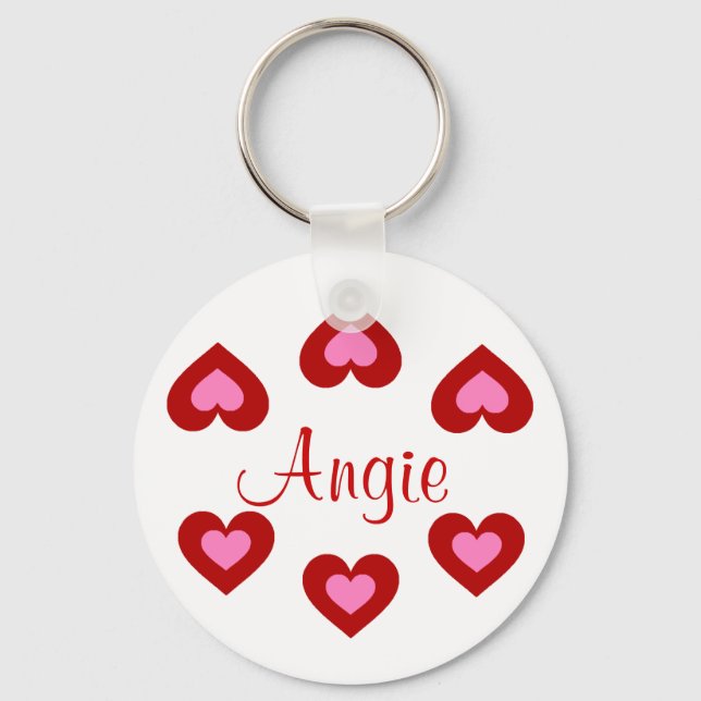 Chaveiro Red Hearts Customizable Namorados (Frente)