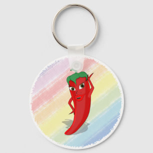Chaveiro Red Hot Pepper Diva Pastel Rainbow