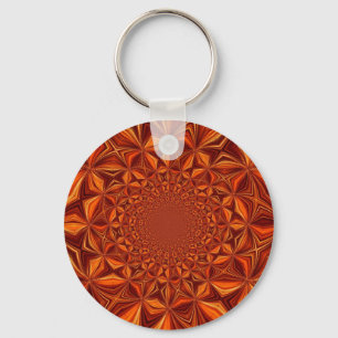 Chaveiro Red Kaleidoscope Digital Art Pattern- 28503