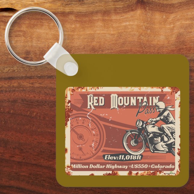Chaveiro Red Mountain Pass Colorado Moto 01  (Frente)