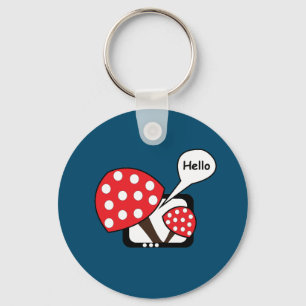 Chaveiro Red Mushroom Dizendo Olá Da Televisão