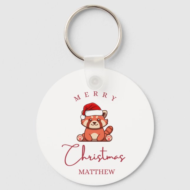 Chaveiro Red Panda: Feliz Natal Matthew (Frente)