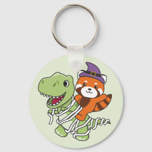 Chaveiro Red Panda Happy Halloween T-rex Mummy Costume Keyc