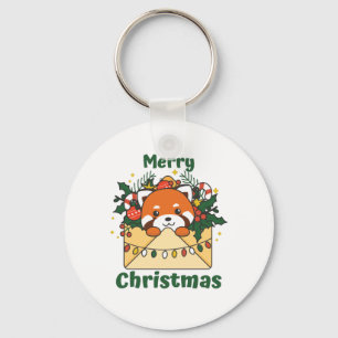Chaveiro Red Panda - Letra de Natal dos Animais de inverno
