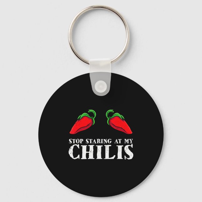 Chaveiro Red Pepper Hot Scy Food Funny Stop Staring At My C (Frente)
