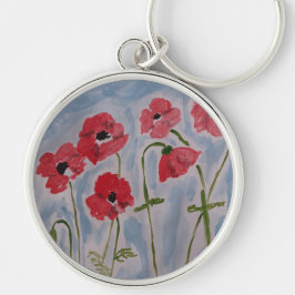 Chaveiro Red Poppies Premium Ring