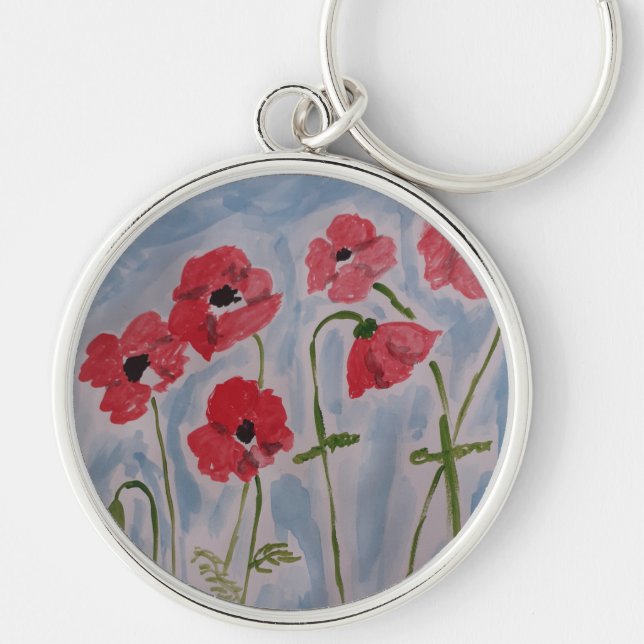 Chaveiro Red Poppies Premium Ring (Frente)