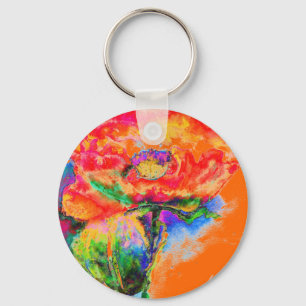 Chaveiro Red Poppy - fundo laranja