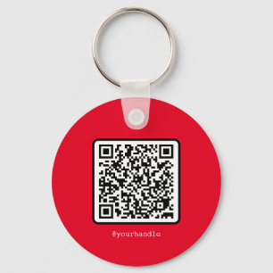 Chaveiro Red QR Code Key Ring Social Media Simples Moderno