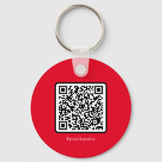 Chaveiro Red QR Code Key Ring Social Media Simples Moderno