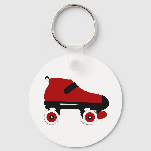 Chaveiro red quad roller derby skate (Frente)