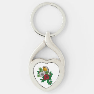 Chaveiro Red robin sobre decoração de Natal