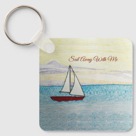 Chaveiro Red Sailboat Sailboat Sail Fogue Comigo