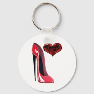 Chaveiro Red Stiletto Calçado e 3D Heart design