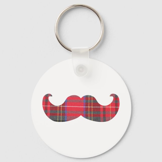 Chaveiro Red Tartan Mustache (Frente)