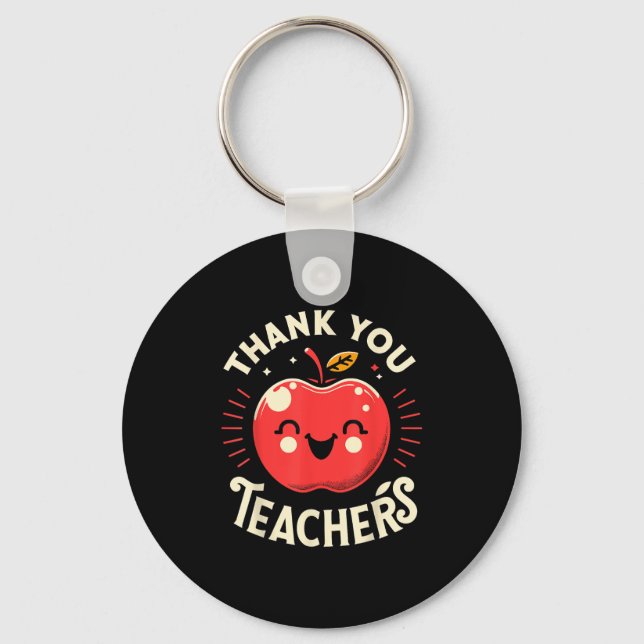 Chaveiro Red Thank You Teachers Motivational Appreciation F (Frente)
