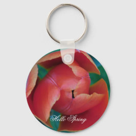 Chaveiro Red Tulip Macro Floral Photo Custom Keychain