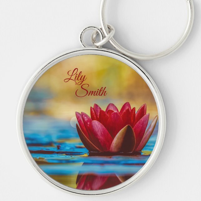 Chaveiro Red Water Lilly *personalize* (Frente)