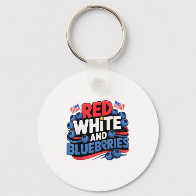 Chaveiro Red, White And Blueberries Patriot  (Frente)