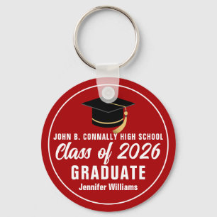 Chaveiro Red White Class of 2023 Personalised Formando Gift